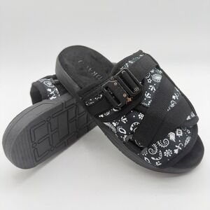 Draco Slides Black/White Bandana Skull Street Wear Slides Mens7-8 Womens 8-9.5